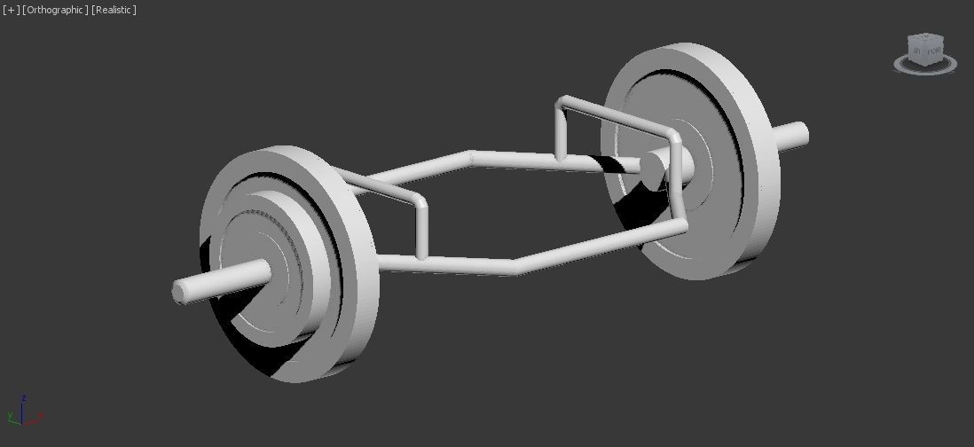 Trap Bar Deadlift - Hex Bar Barbell - Gym Equipment Low-poly 3D model_9