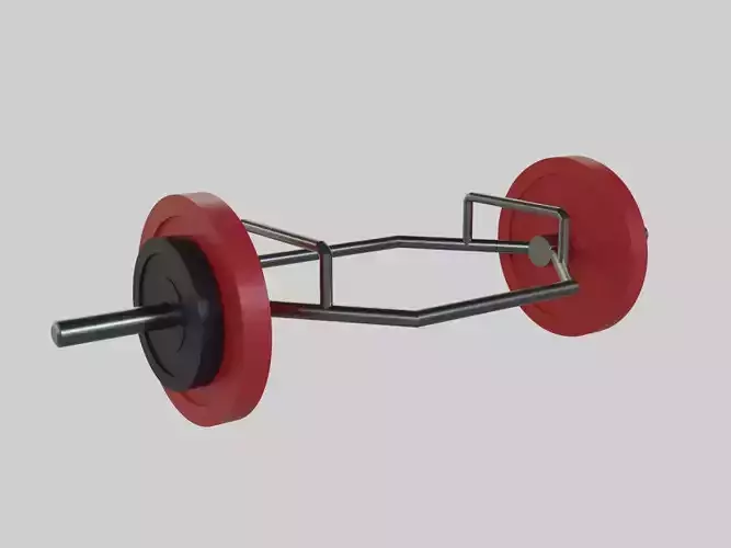 Trap Bar Deadlift - Hex Bar Barbell - Gym Equipment Low-poly 3D model