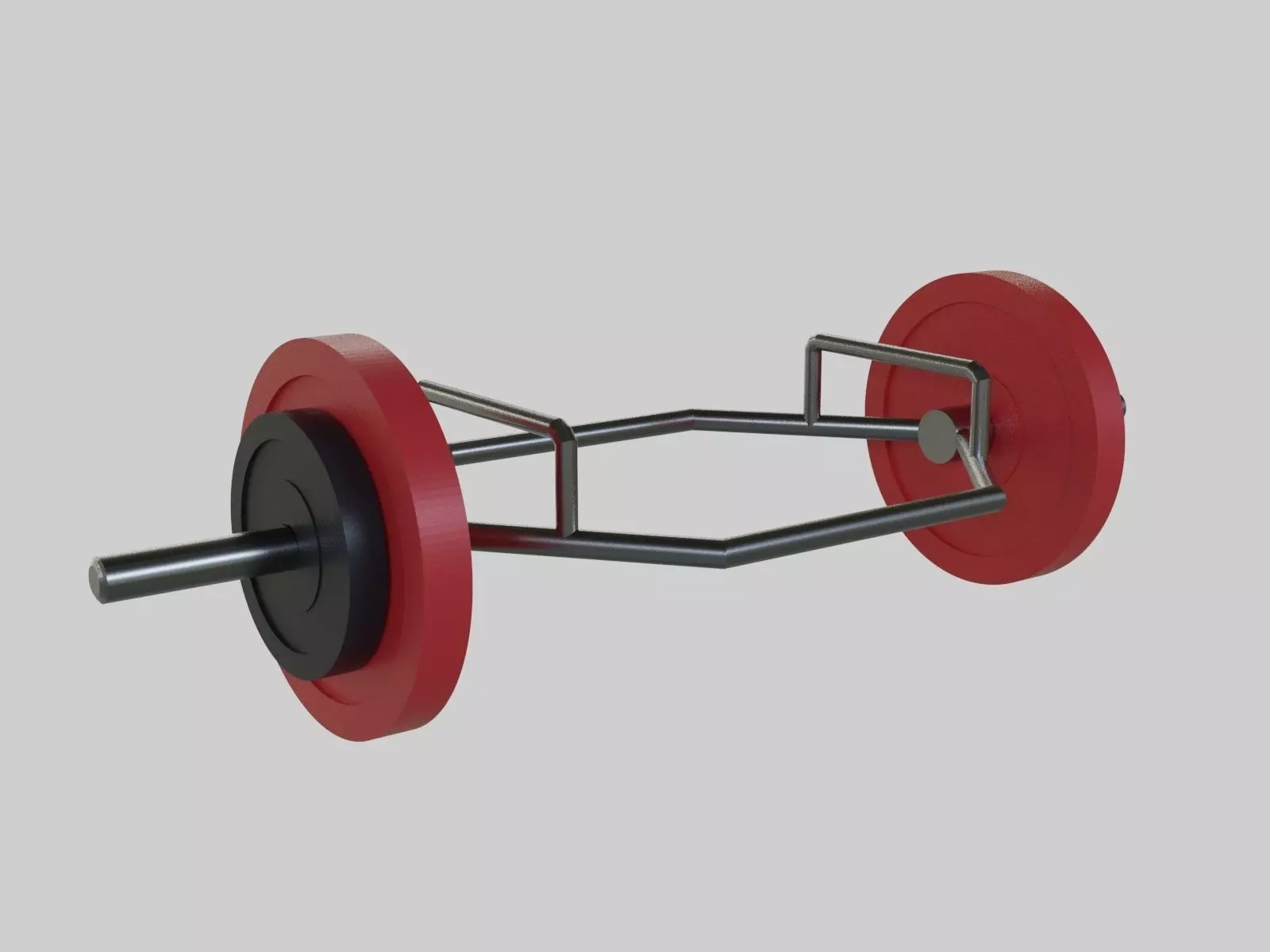 Trap Bar Deadlift - Hex Bar Barbell - Gym Equipment Low-poly 3D model_0