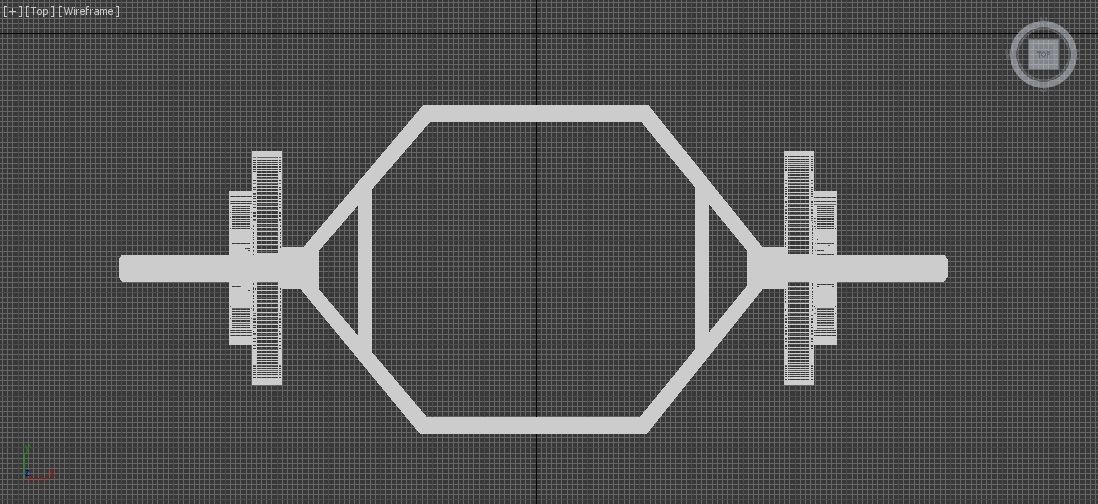 Trap Bar Deadlift - Hex Bar Barbell - Gym Equipment Low-poly 3D model_14