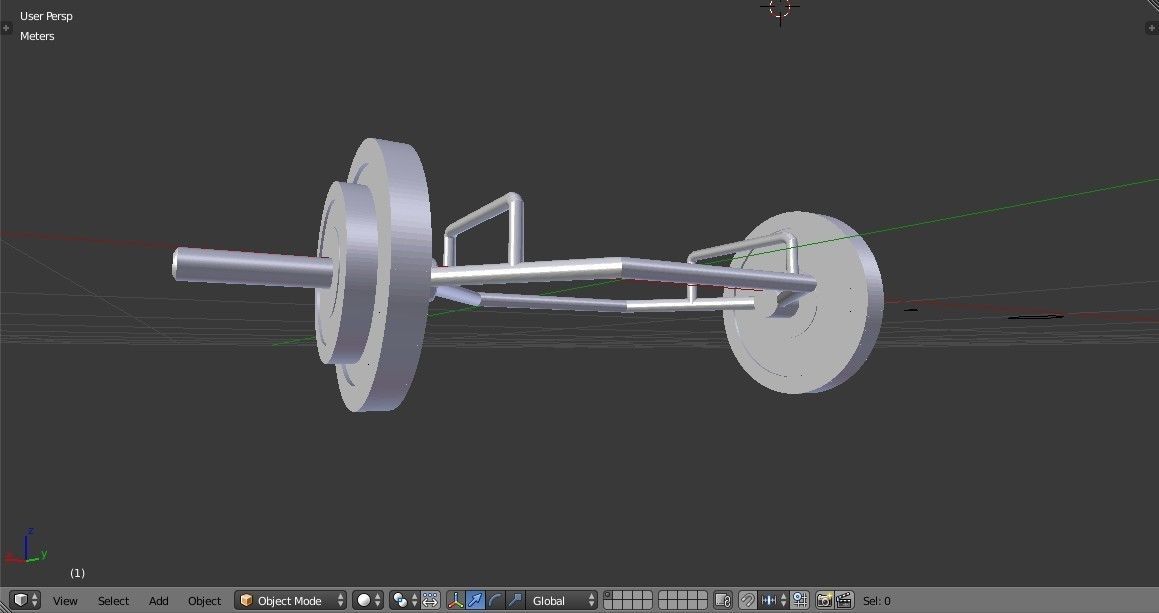 Trap Bar Deadlift - Hex Bar Barbell - Gym Equipment Low-poly 3D model_5