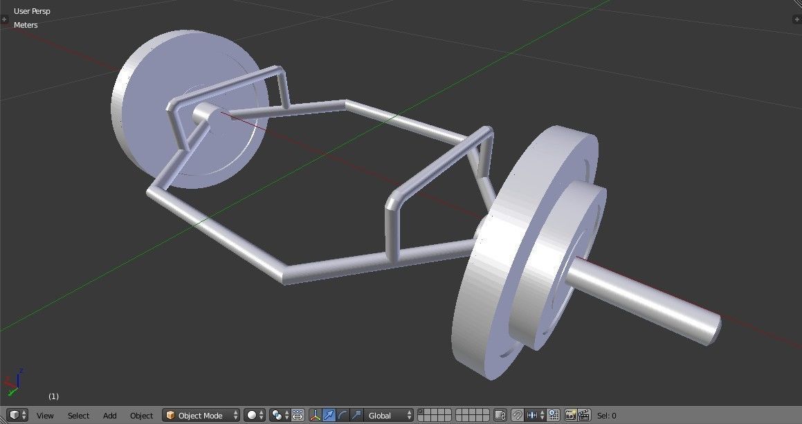 Trap Bar Deadlift - Hex Bar Barbell - Gym Equipment Low-poly 3D model_19