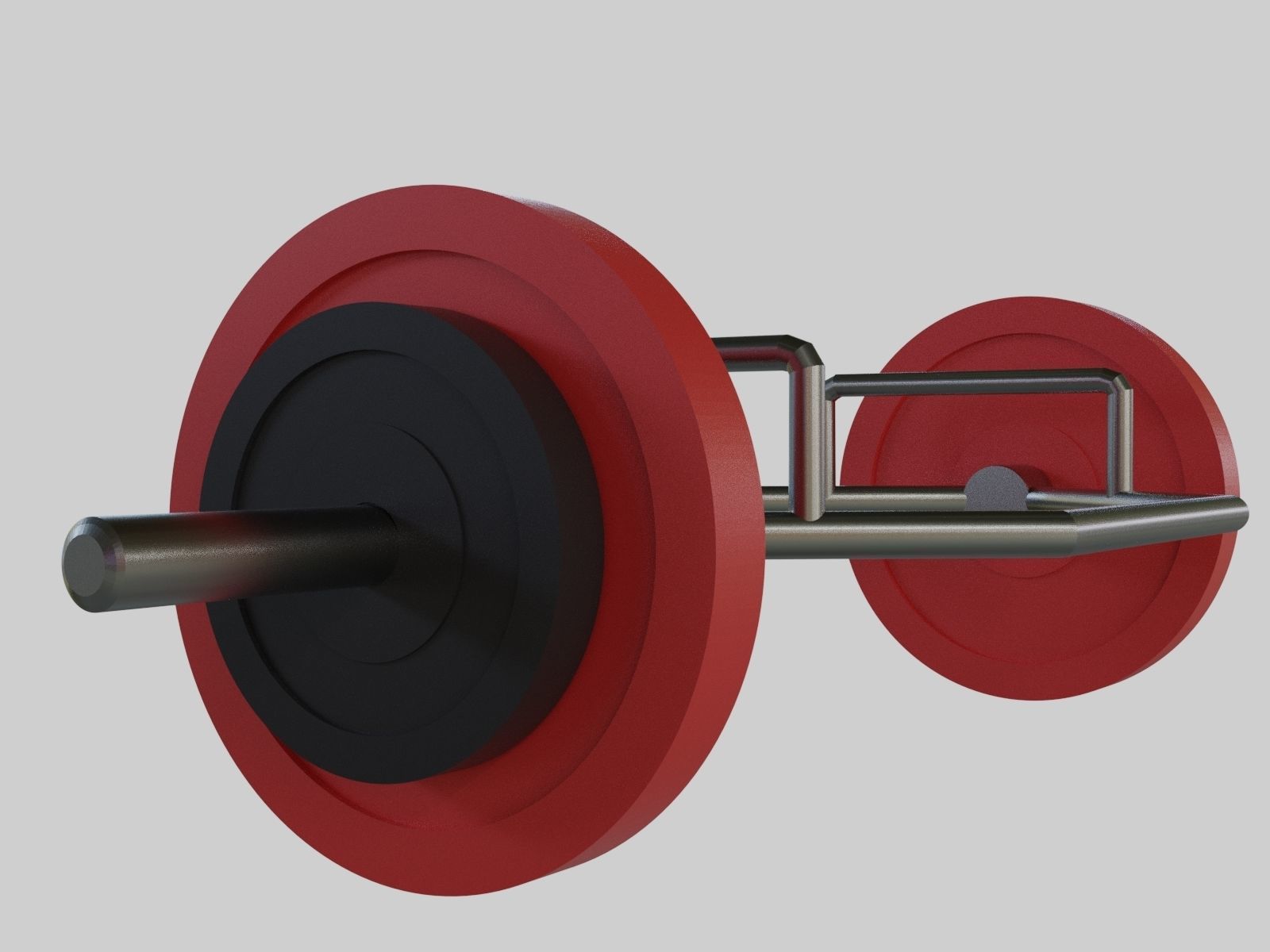 Trap Bar Deadlift - Hex Bar Barbell - Gym Equipment Low-poly 3D model_4