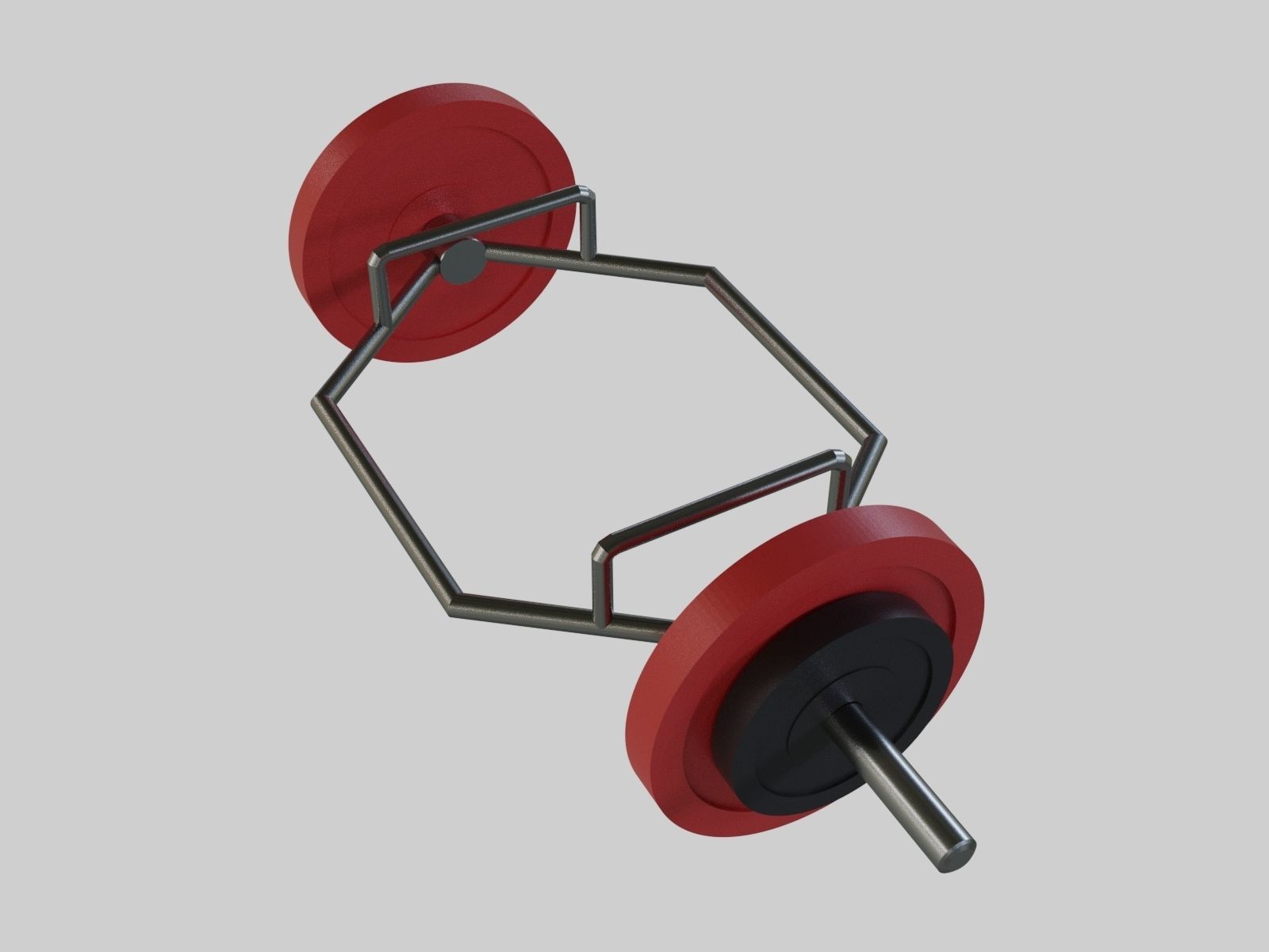 Trap Bar Deadlift - Hex Bar Barbell - Gym Equipment Low-poly 3D model_3
