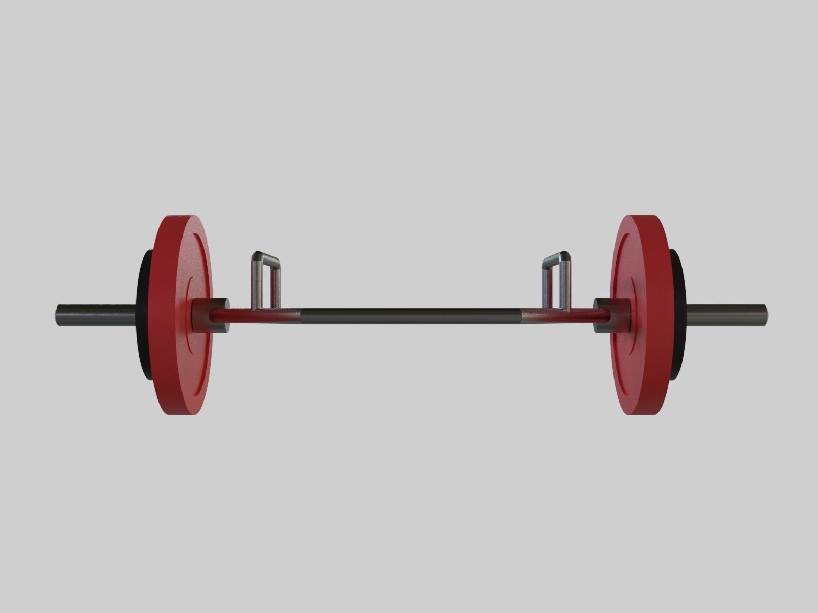 Trap Bar Deadlift - Hex Bar Barbell - Gym Equipment Low-poly 3D model_2