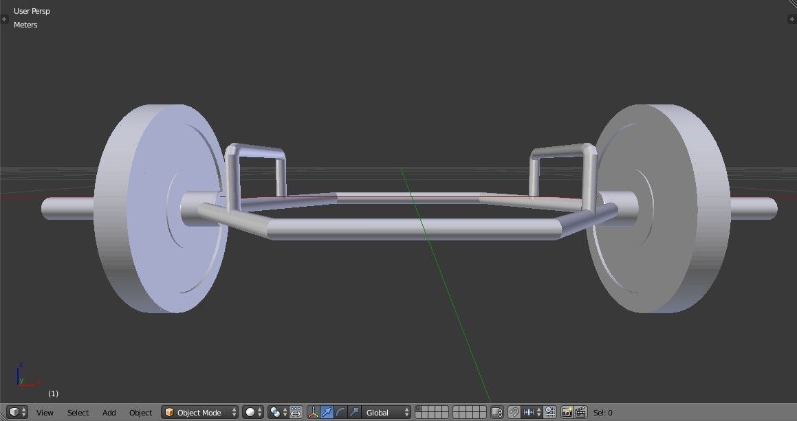 Trap Bar Deadlift - Hex Bar Barbell - Gym Equipment Low-poly 3D model_18