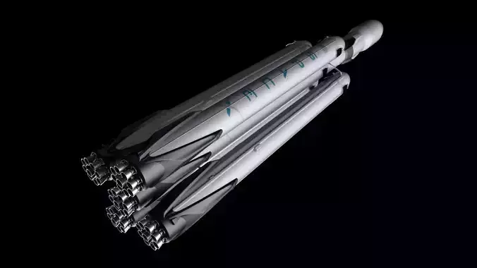 Falcon Super Heavy  Fully Reusable rocket 3D model