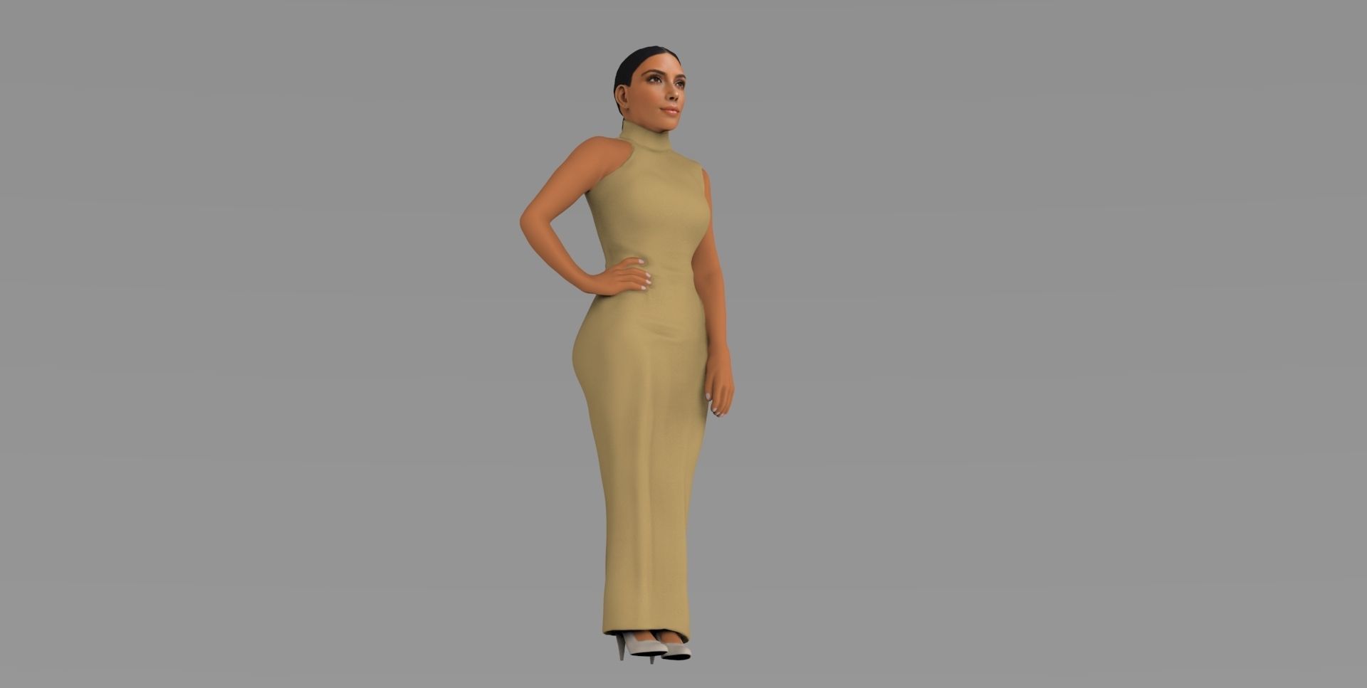 Kim Kardashian ready for full color 3D printing  3D print model_17