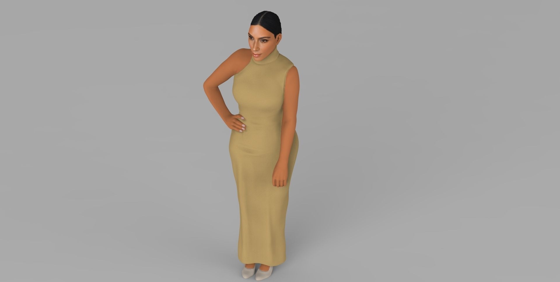 Kim Kardashian ready for full color 3D printing  3D print model_16