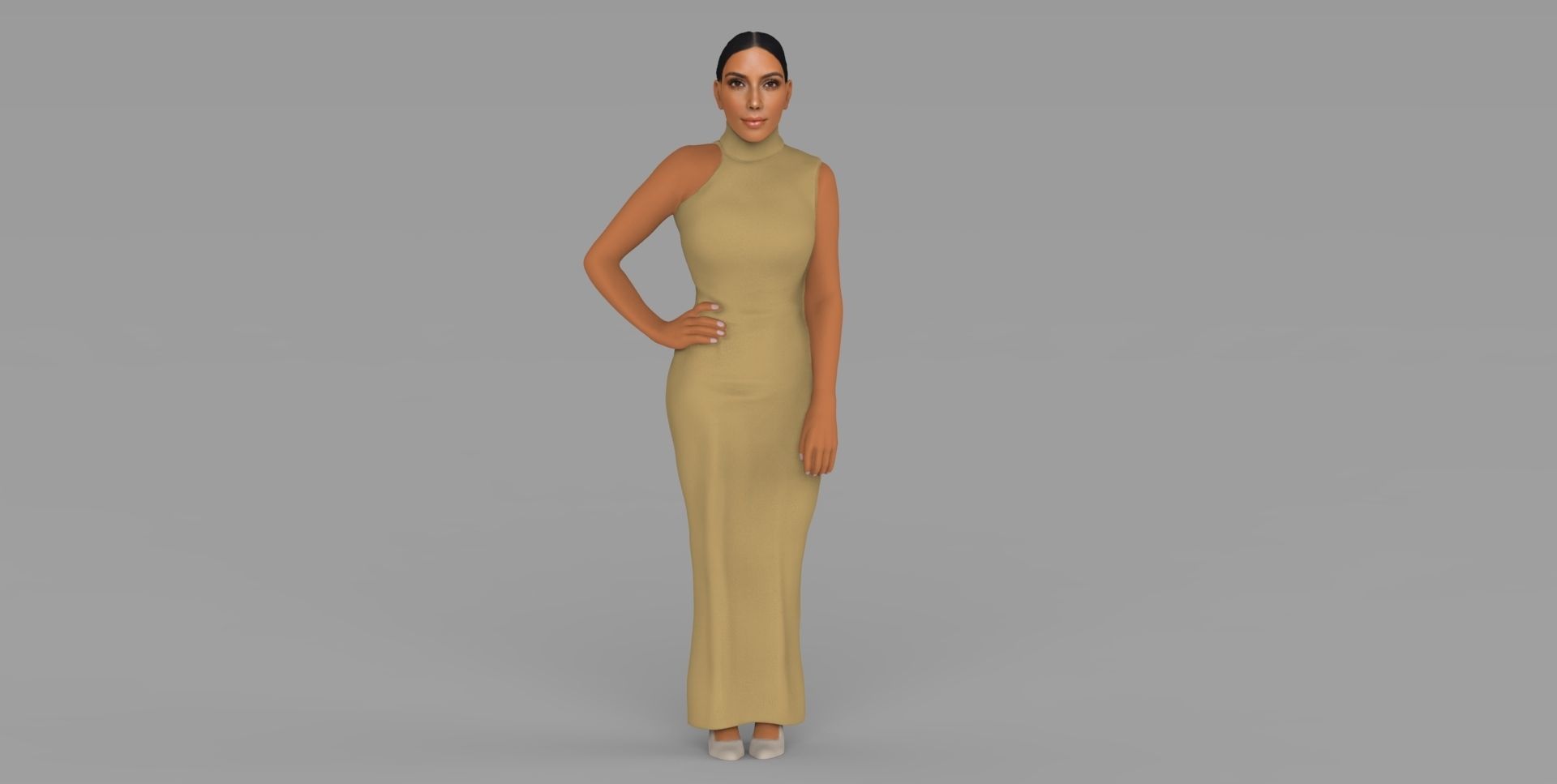 Kim Kardashian ready for full color 3D printing  3D print model_1