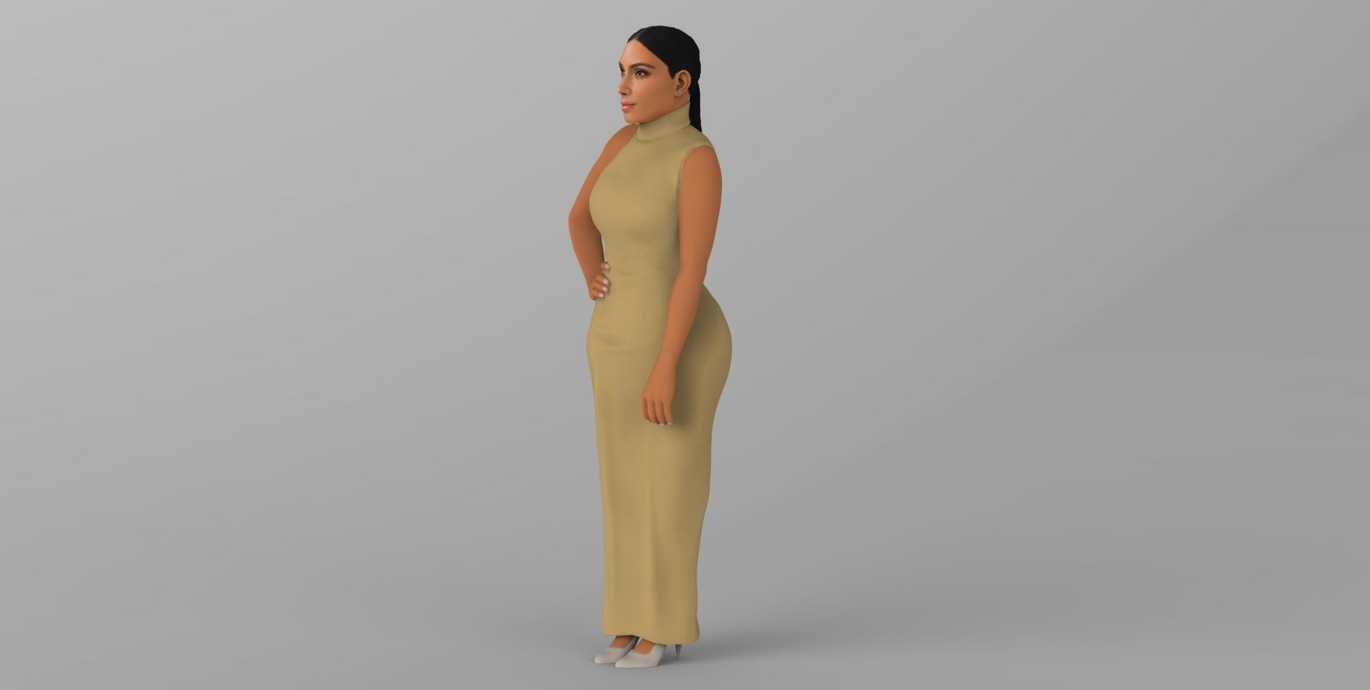 Kim Kardashian ready for full color 3D printing  3D print model_4