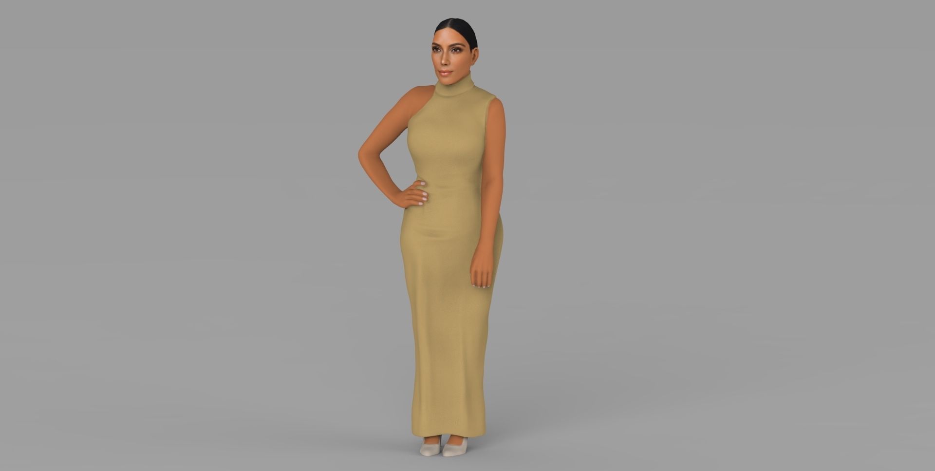 Kim Kardashian ready for full color 3D printing  3D print model_2