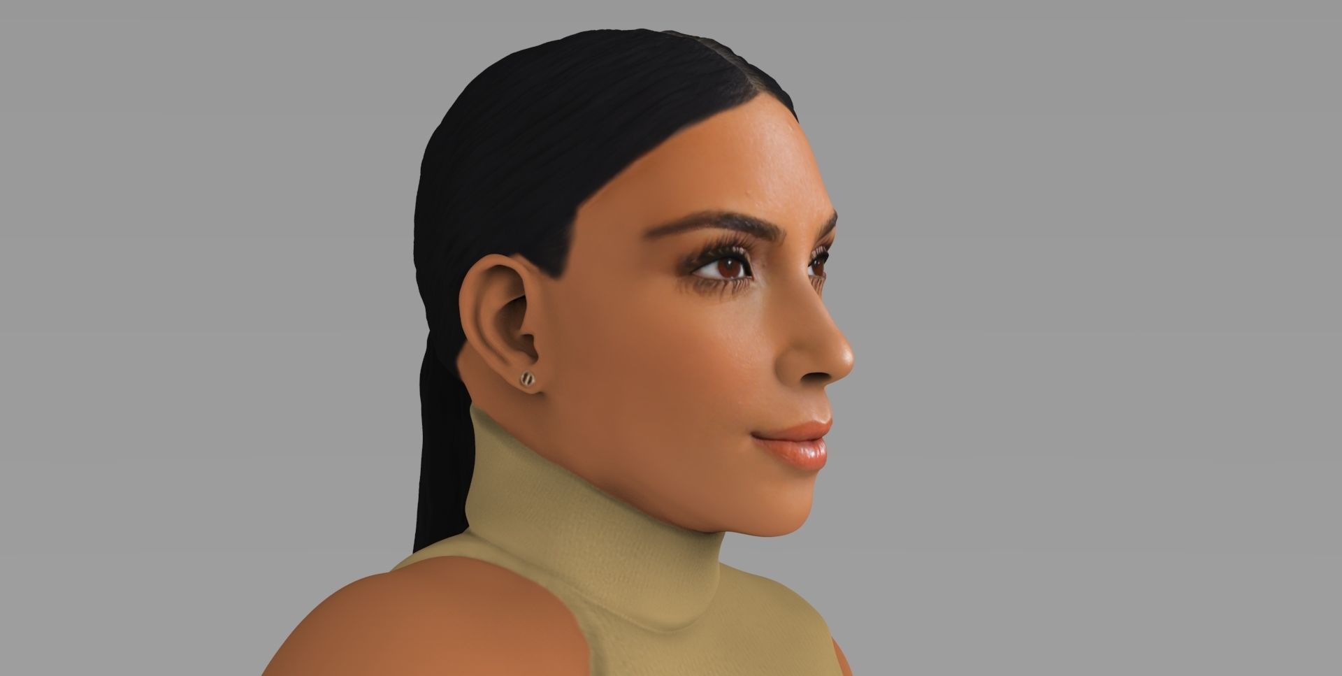 Kim Kardashian ready for full color 3D printing  3D print model_12