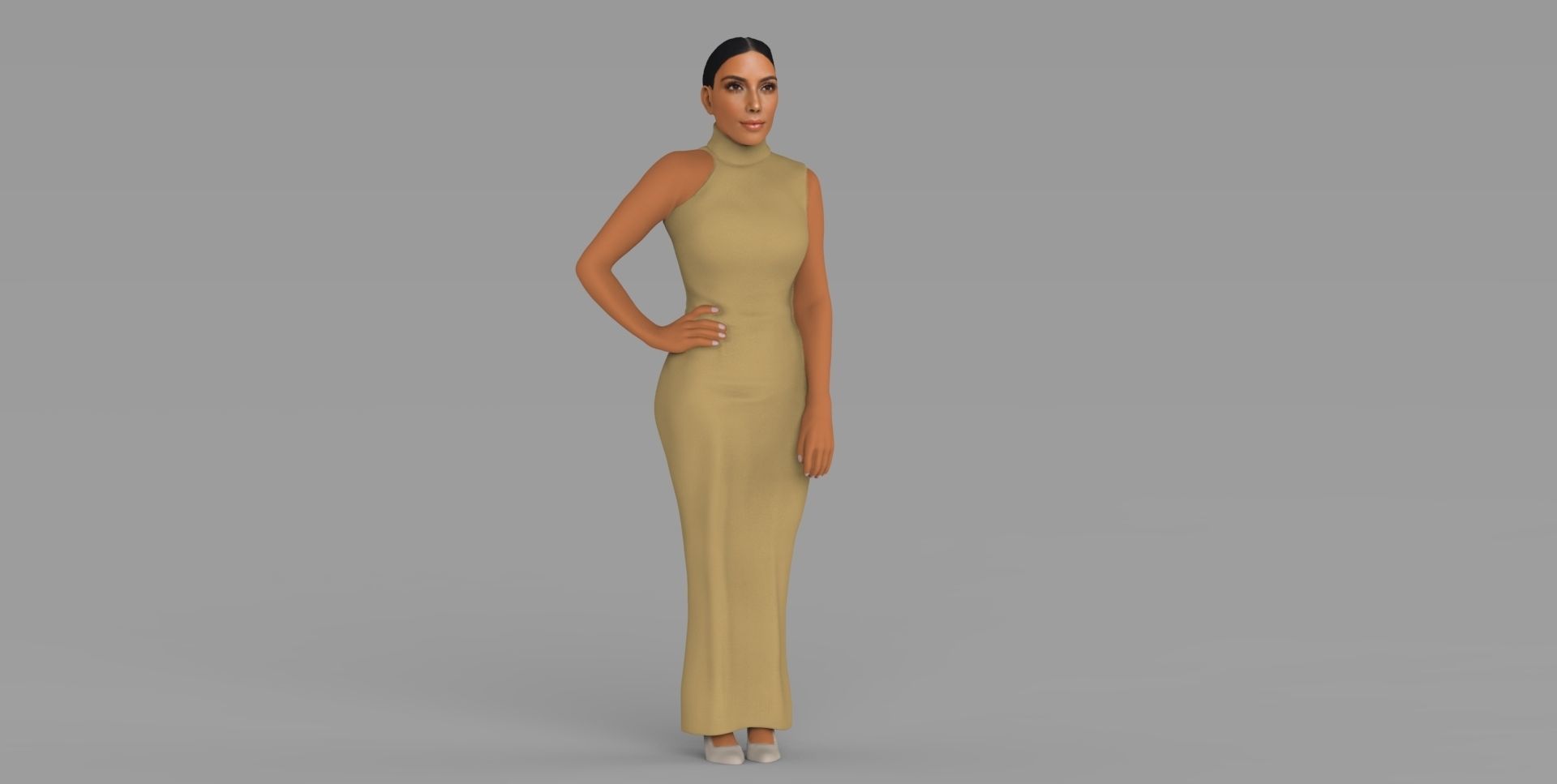 Kim Kardashian ready for full color 3D printing  3D print model_9