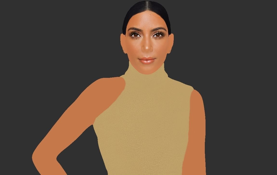 Kim Kardashian ready for full color 3D printing  3D print model_27