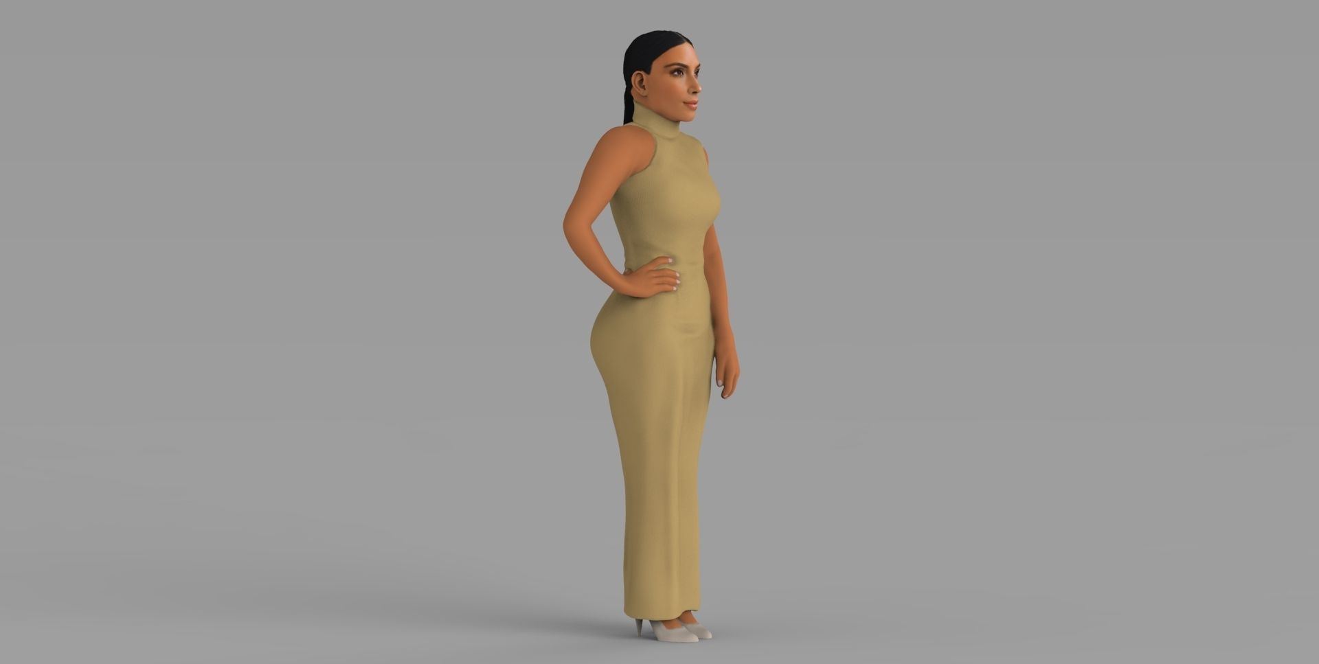 Kim Kardashian ready for full color 3D printing  3D print model_8