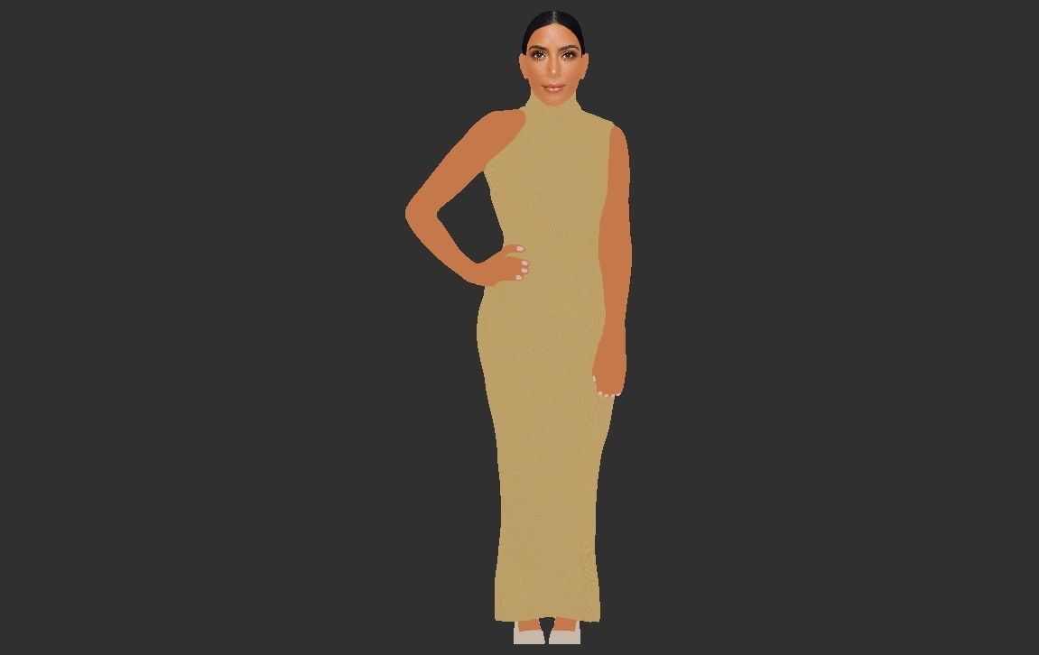 Kim Kardashian ready for full color 3D printing  3D print model_26