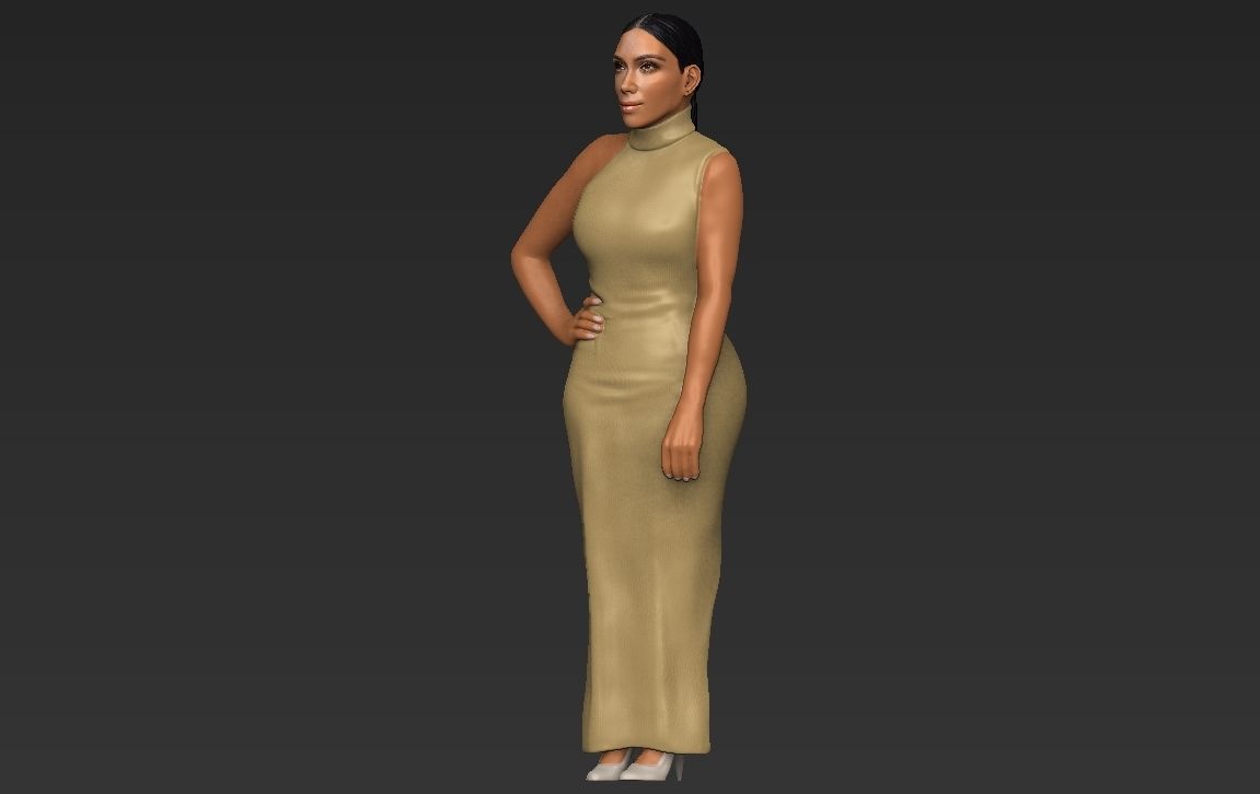 Kim Kardashian ready for full color 3D printing  3D print model_25
