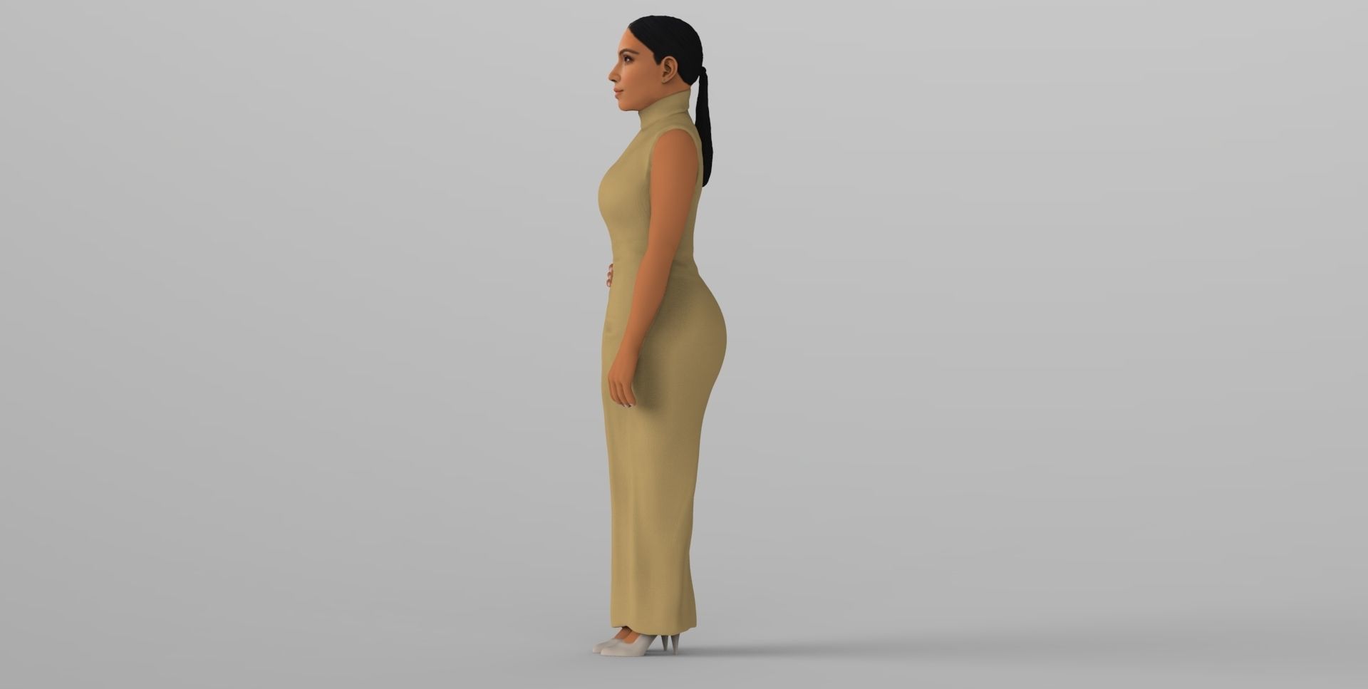 Kim Kardashian ready for full color 3D printing  3D print model_3