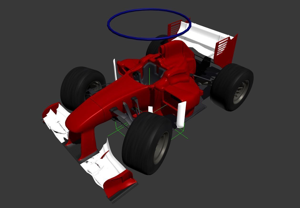 Cartoon open wheeled racing car 3D model_4