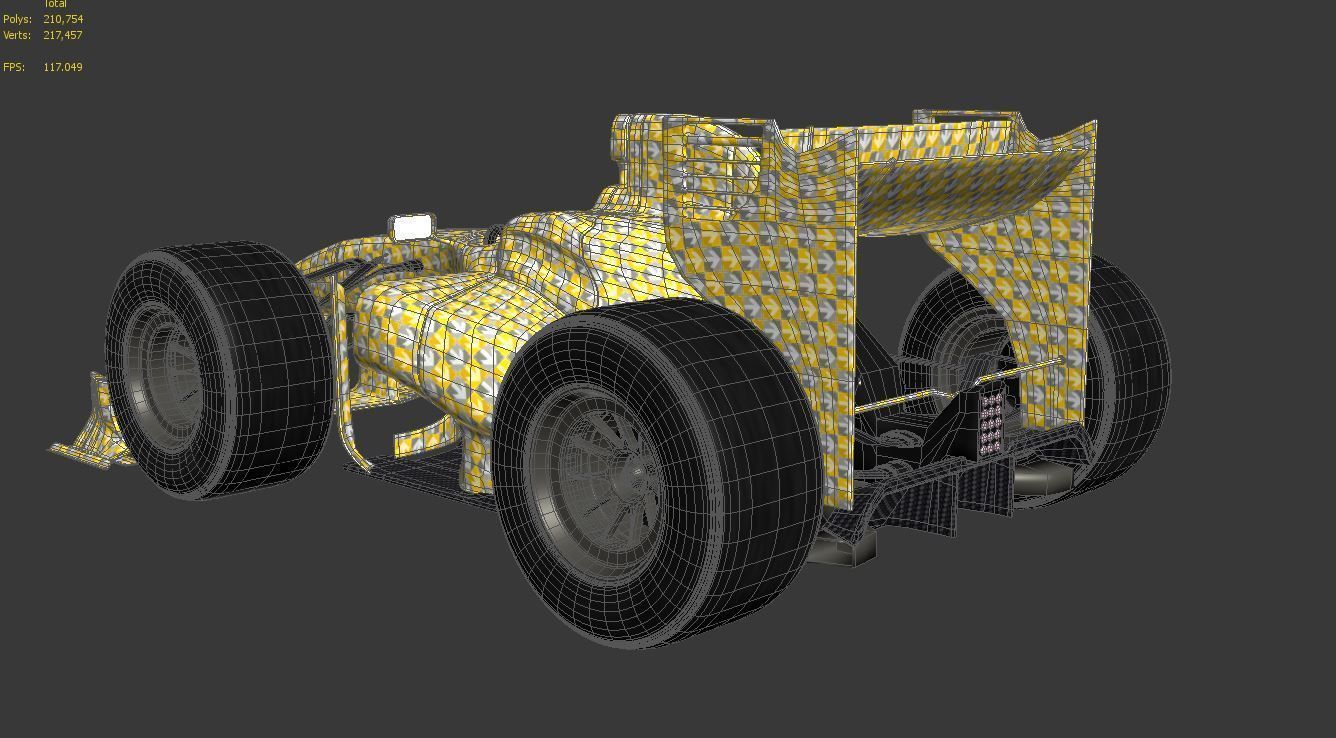 Cartoon open wheeled racing car 3D model_9