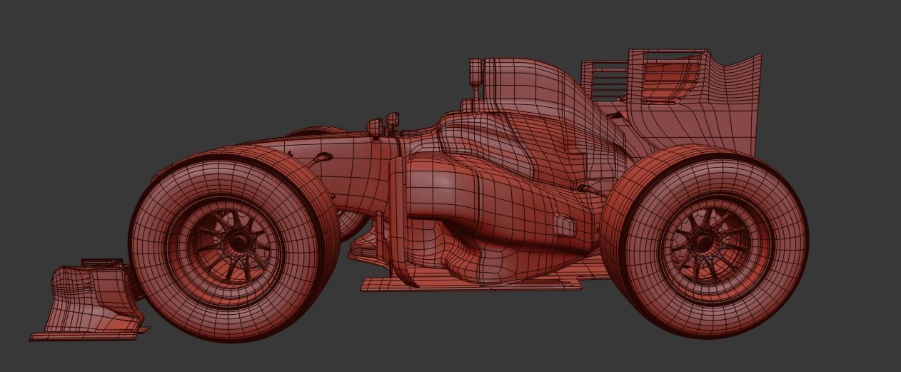 Cartoon open wheeled racing car 3D model_7