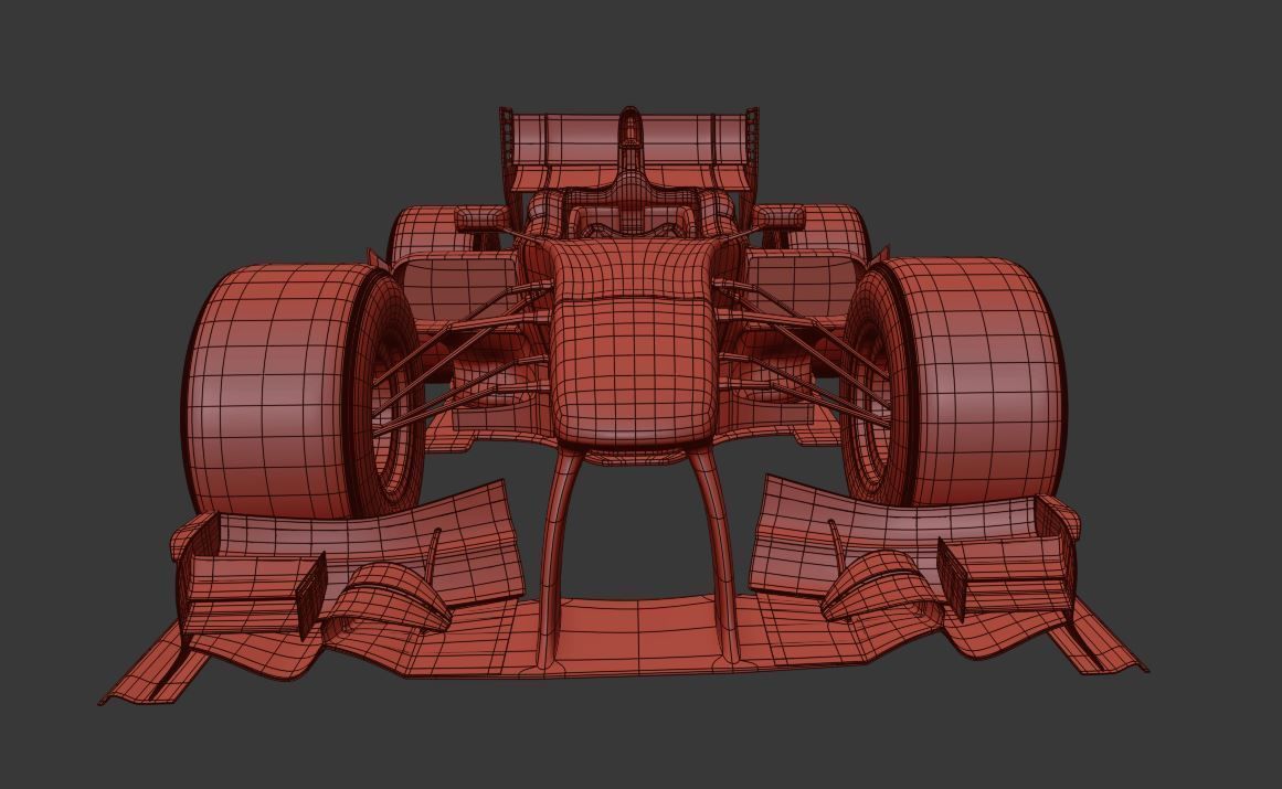 Cartoon open wheeled racing car 3D model_8