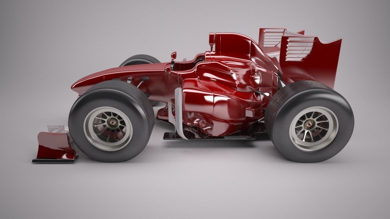 Cartoon open wheeled racing car 3D model_3