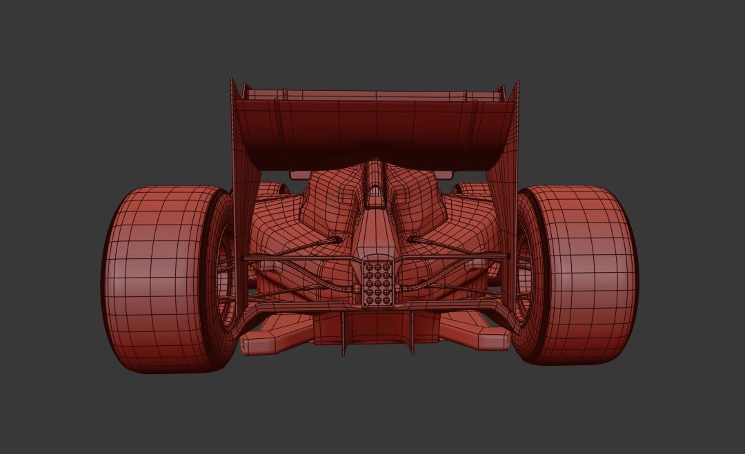 Cartoon open wheeled racing car 3D model_6