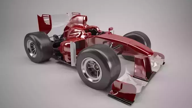 Cartoon open wheeled racing car 3D model