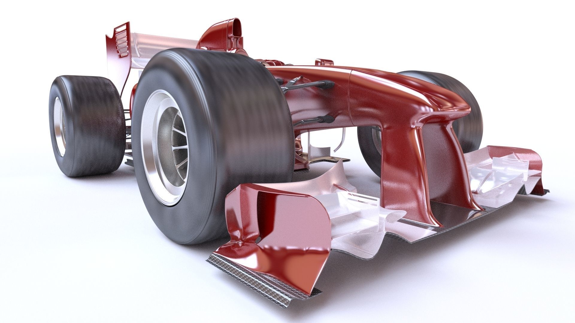 Cartoon open wheeled racing car 3D model_1