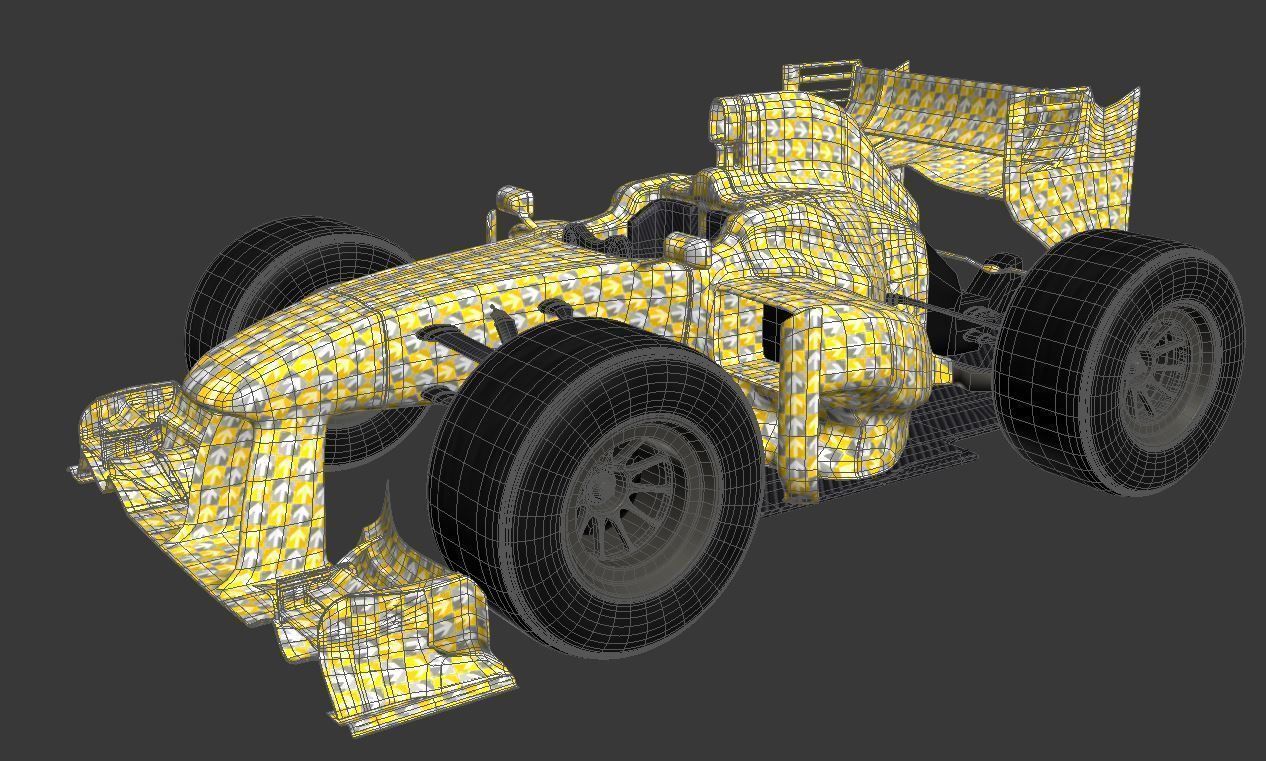 Cartoon open wheeled racing car 3D model_10