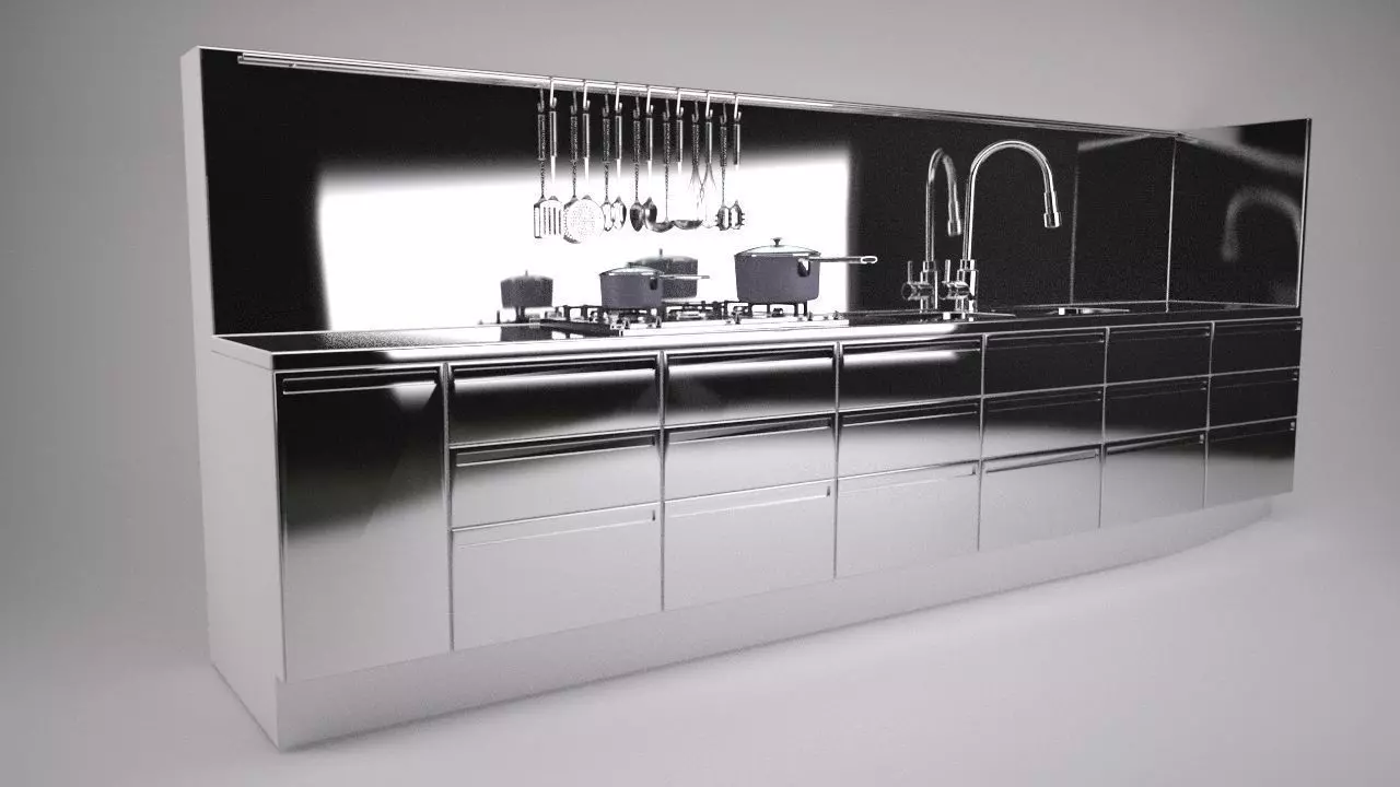 Pre Built Kitchen Unit 3D model
