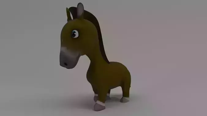 Rigged and Animated Cartoon Horse