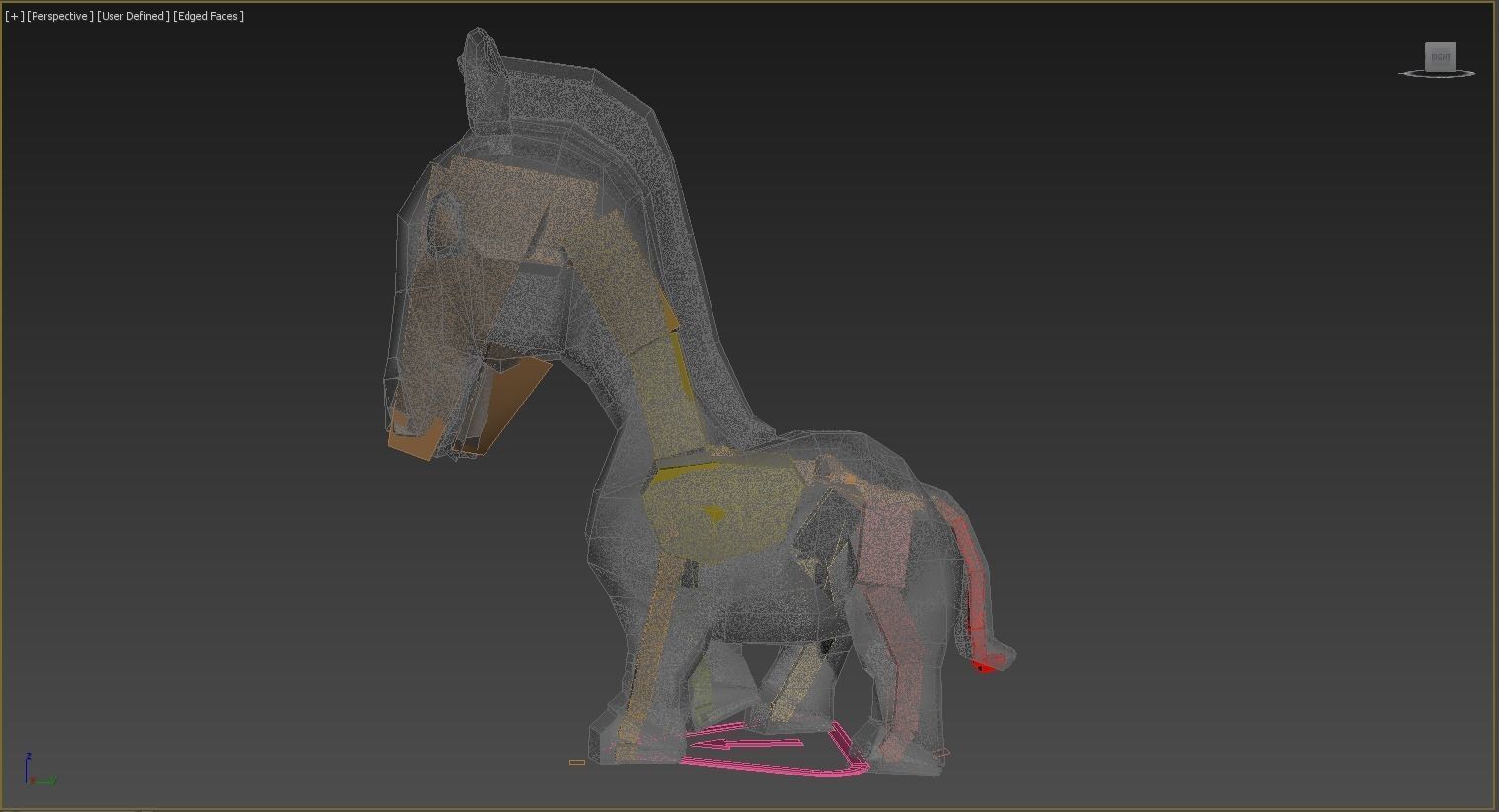 Rigged and Animated Cartoon Horse 3D model_4