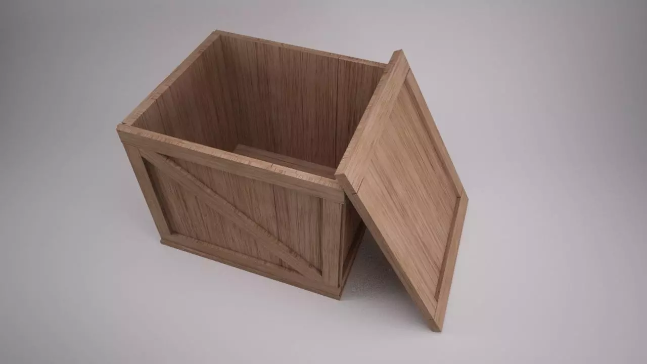 Wooden Crate 3D model_0