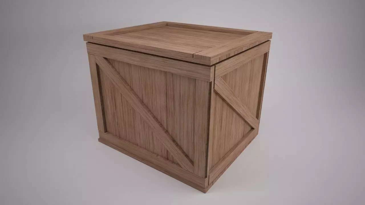 Wooden Crate 3D model_3