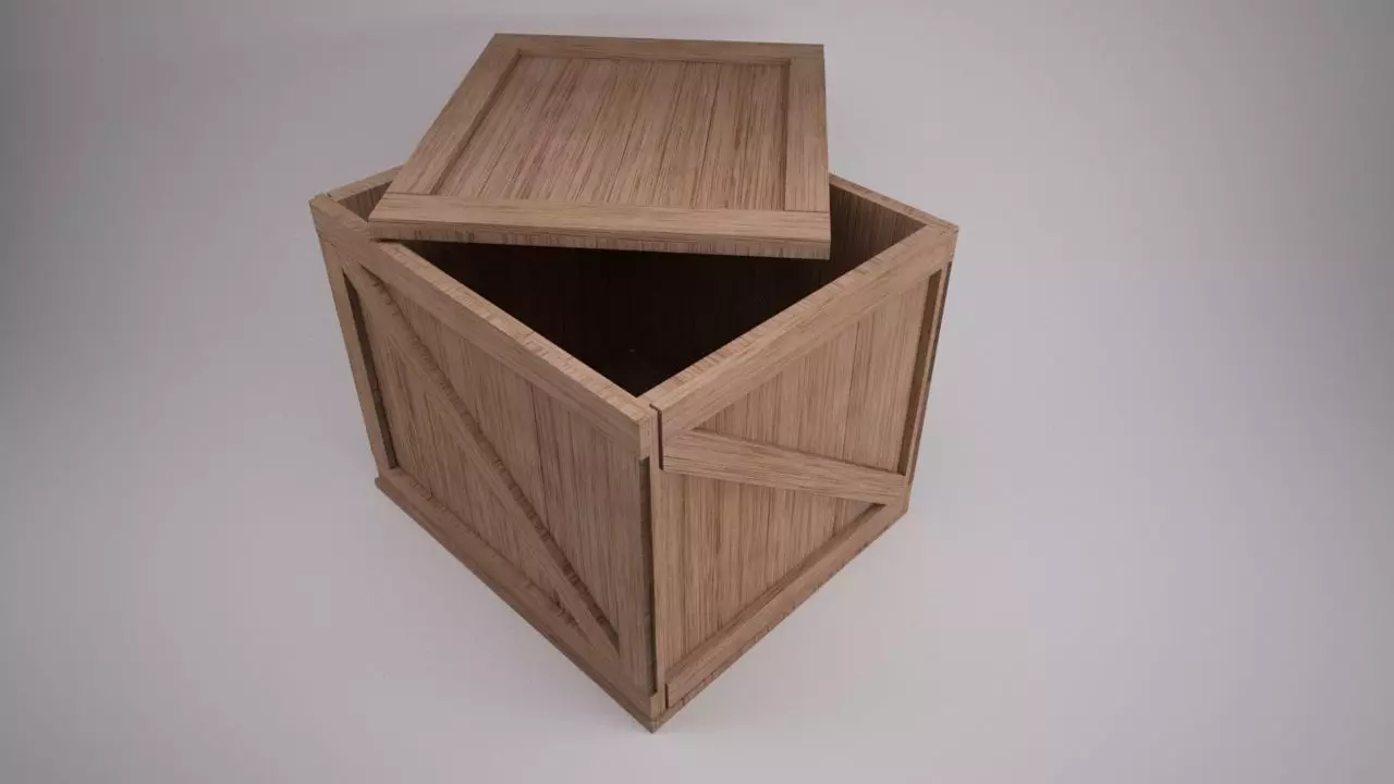 Wooden Crate 3D model_4