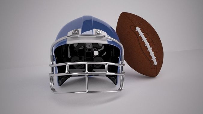 Regulation NFL Football and Helmet 3D model