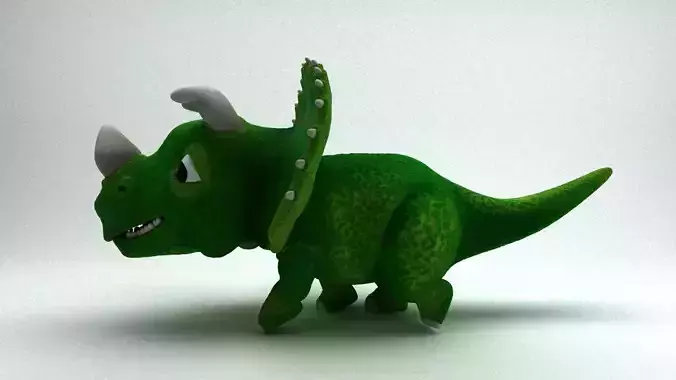 Rigged and Animated Cartoon Dinosaur