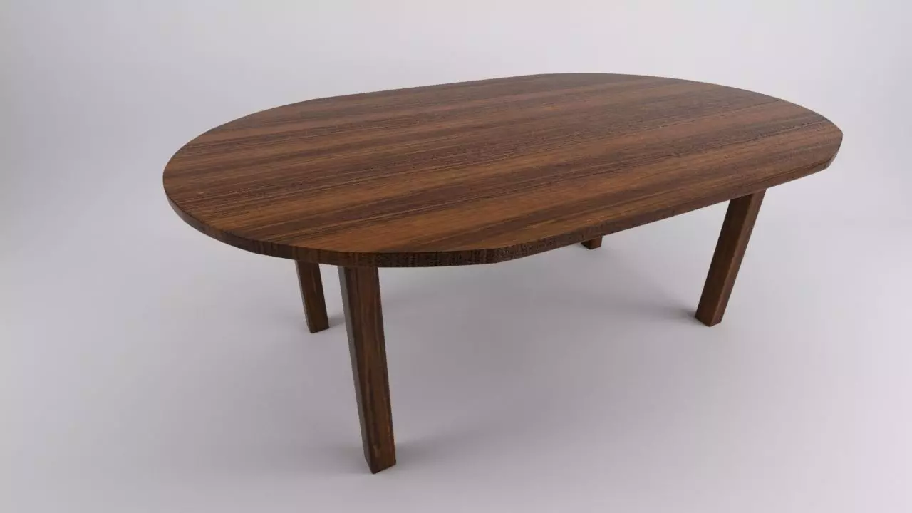 Rustic Kitchen Table 3D model_0