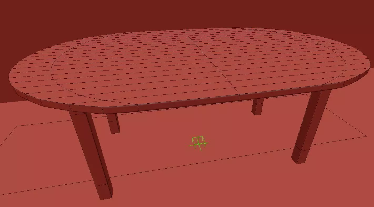 Rustic Kitchen Table 3D model_3