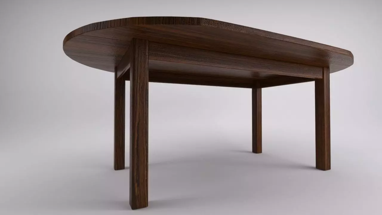 Rustic Kitchen Table 3D model_4