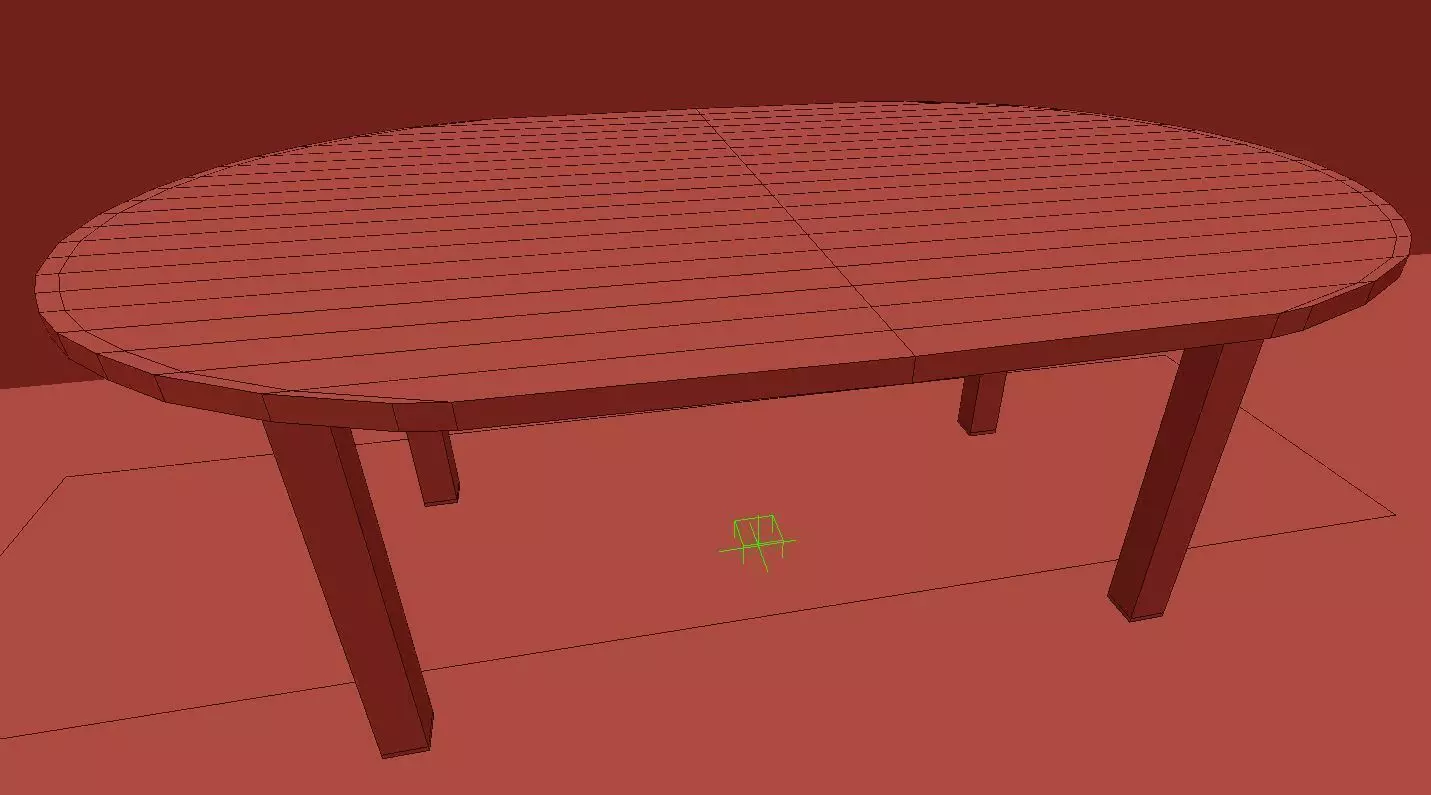 Rustic Kitchen Table 3D model_1