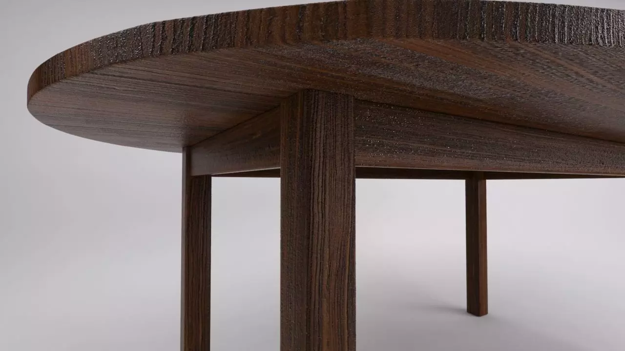 Rustic Kitchen Table 3D model_6