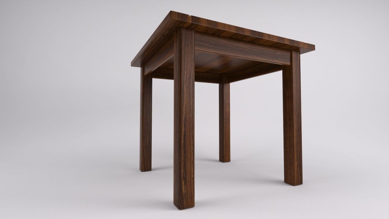 Rustic Kitchen Table 3D model_1