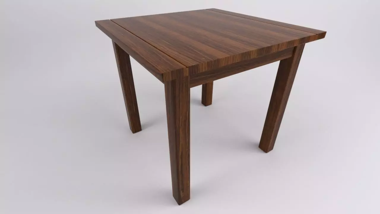 Rustic Kitchen Table 3D model_0