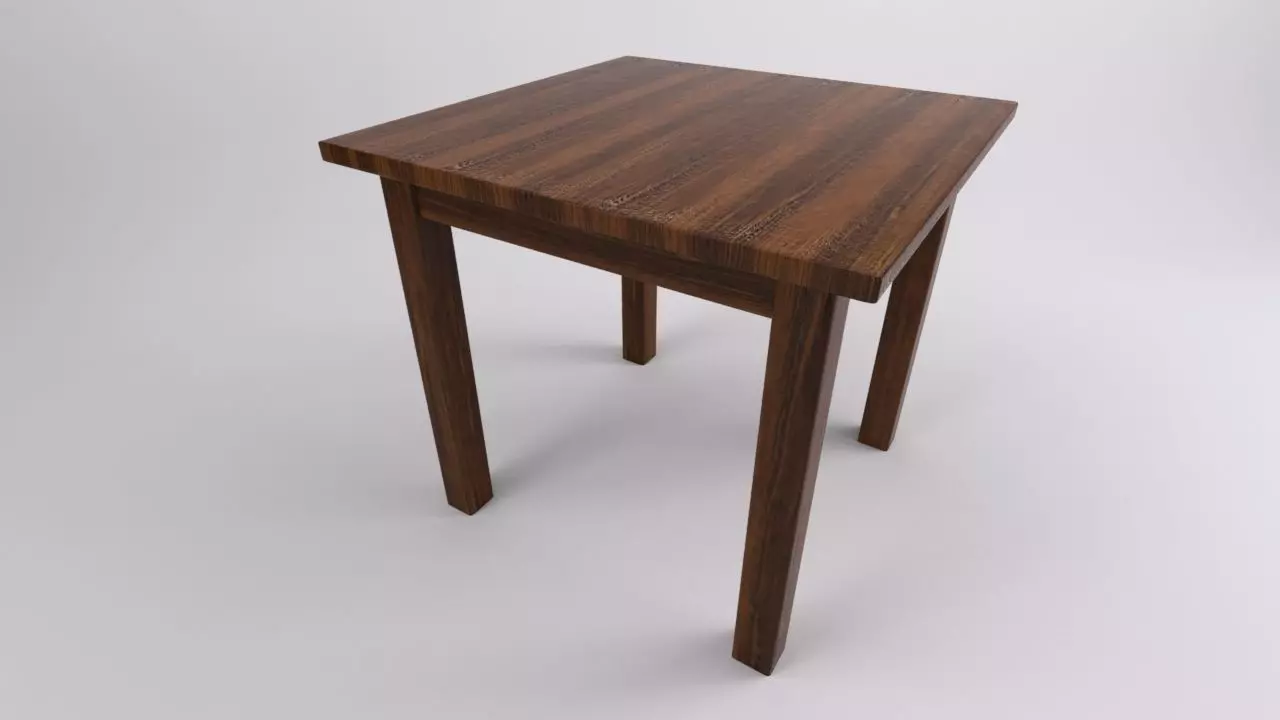 Rustic Kitchen Table 3D model_0