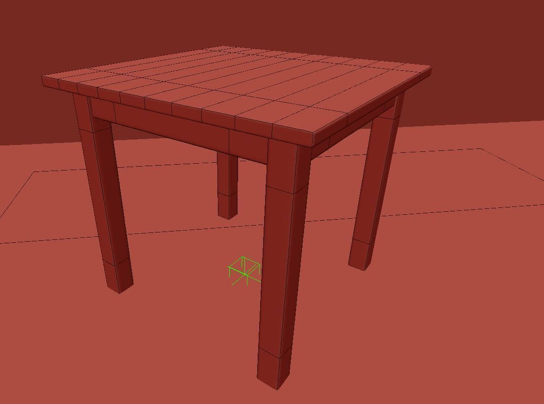 Rustic Kitchen Table 3D model_4