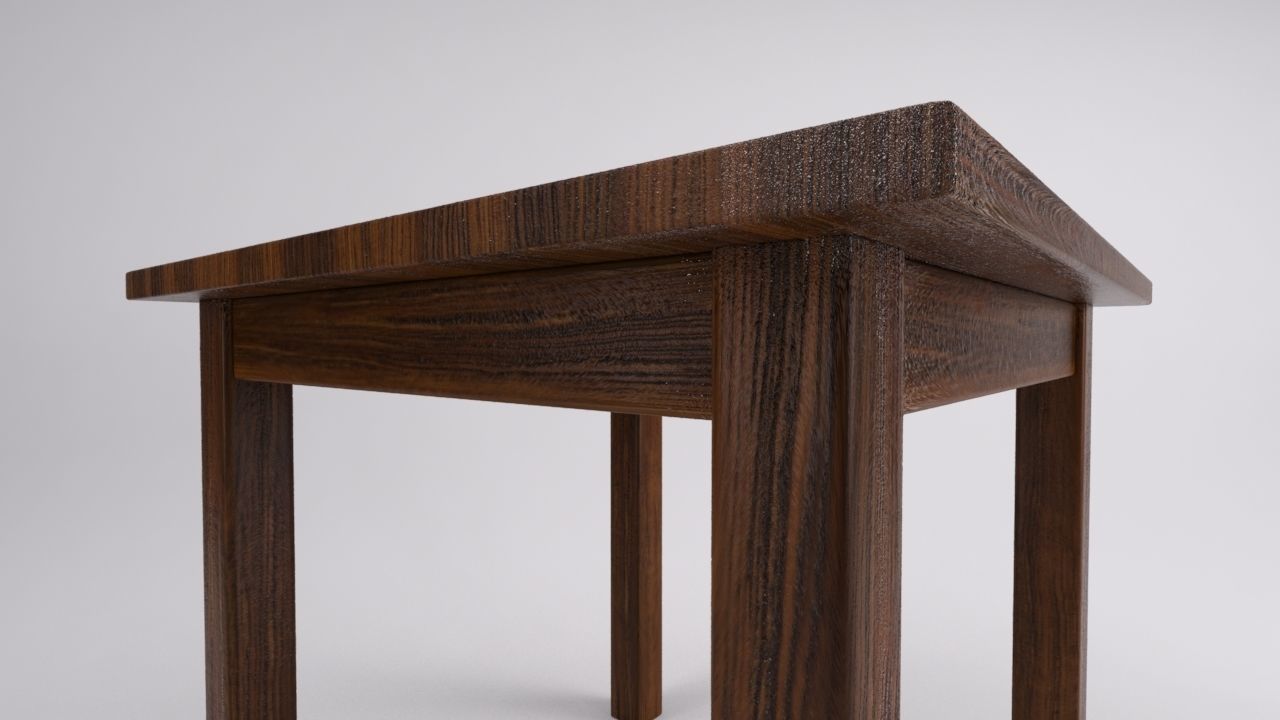 Rustic Kitchen Table 3D model_2